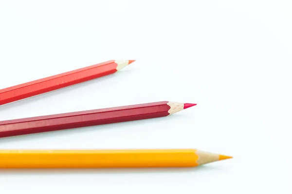 Crayons Couleur Multicolore Sur Fond Blanc — Photo