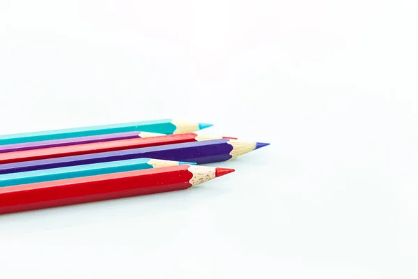 Beyaz Arkaplanda Kalem Rengi Çok Renkli — Stok fotoğraf
