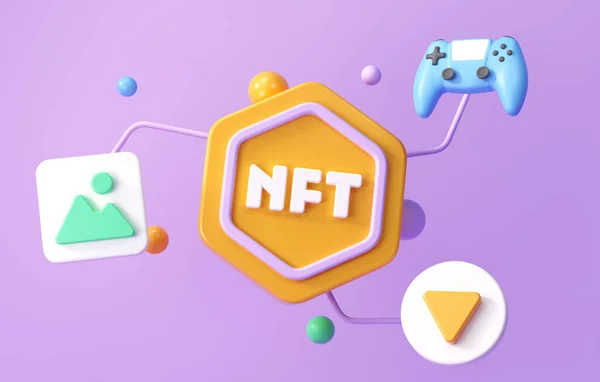 Nft Non Fungible Token Types Nft Data Digital Files Nft — 스톡 사진