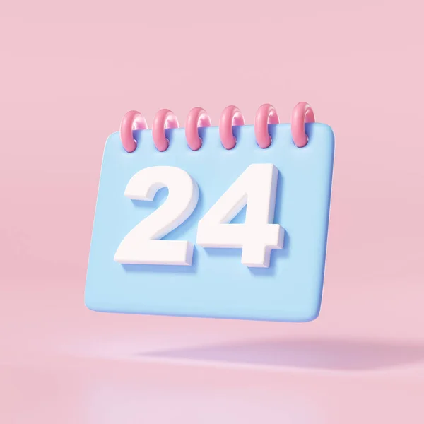 Icon of a daily calendar. 3D render image of a simple calendar