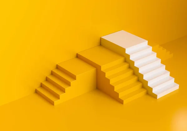 3D商业成功理念的阶梯 挑战楼梯 商业策略的困难 3D渲染说明 — 图库照片