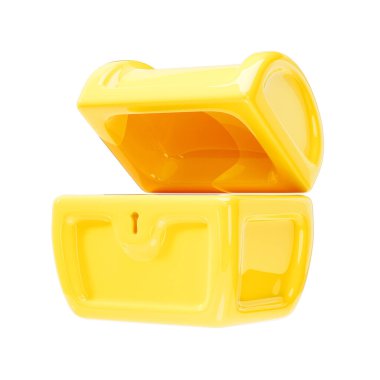 İzole edilmiş beyaz arkaplanda 3 boyutlu altın göğüs simgesi. 3d resimleme