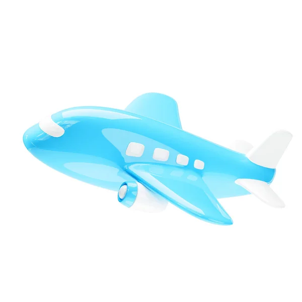 Самолет Небе Изолированном Белом Фоне Трехмерная Иллюстрация — стоковое фото