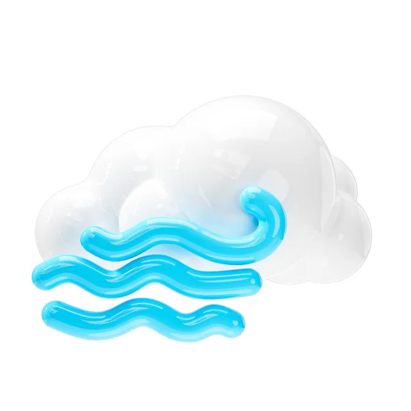 Хмара Сильним Піктограмою Вітру Знак Прогнозу Погоди — стокове фото
