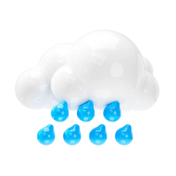 Kraftigt Regn Väder Ikon Väderprognos Tecken — Stockfoto