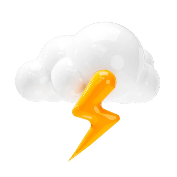 Thunderstorm Lightning Icon Weather Forecast Sign — Stock Photo, Image
