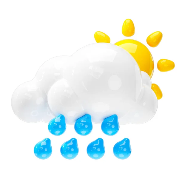 Lätt Regn Väder Ikon Väderprognos Tecken — Stockfoto