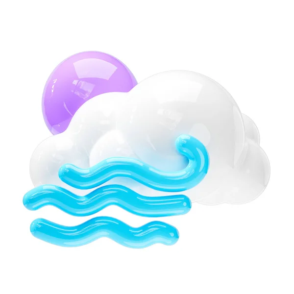 Night Strong Wind Icon Weather Forecast Sign — Stock Photo, Image