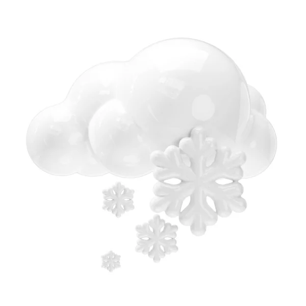 Значок Хмарної Сніжної Погоди Знак Прогнозу Погоди Стокова Картинка
