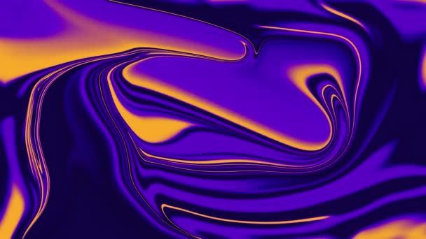 现代的 抽象的 液晶晶的 时尚的渐变屏风 蓝色熔岩 数字动画 全息图 霓虹灯曲线背景 有波纹的液态金属 3D荧光液体 — 图库视频影像