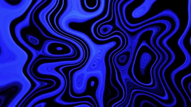 Black Blue Animated Background Volumetric Convex Drips Blue Paint Smooth — Stock Video