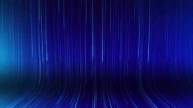 Dikey koyu ve açık mavi çizgiler yatay bir yüzey üzerine akar ve ön görüş alanında bir animasyon duvar ve tablo oluşturur. Bir gökkuşağı duvarı ve düz mavi neon arkaplan ve tablo deneyin.