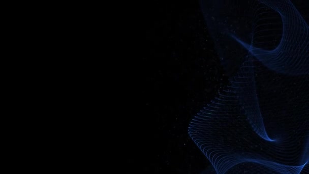 Technologický Koncept Plexus Modrého Kouře Vlnité Nitky Vesmíru Abstraktní Digitální — Stock video