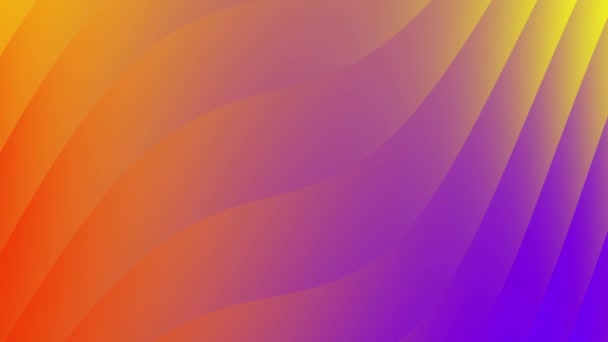 Líneas Animadas Convexas Amplio Gradiente Diagonal Tonos Naranja Púrpura Amarillo — Vídeo de stock
