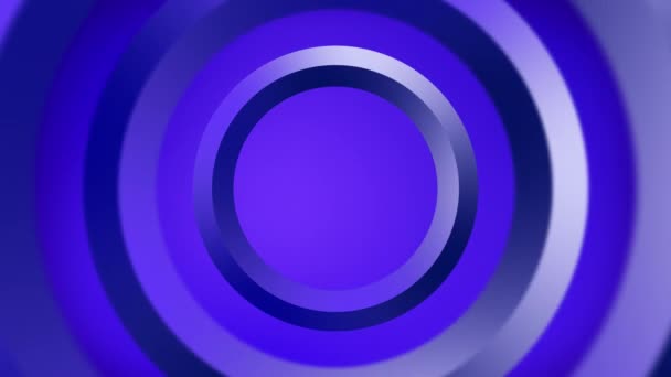 Sininen Digitaalinen Tunneli Geometrisia Pyöreitä Muotoja Neon Violetti Lila Renkaat — kuvapankkivideo