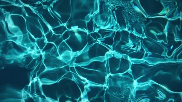 Animovaný Transparentní Čistý Modrý Bazén Vodní Hladiny Vlnami Slunečním Světlem — Stock video