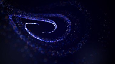 Merkezli Mavi Noel arkaplanı. Çapraz yeni yıl geçmişi. Mavi arka planda parlak çizgiler. Altyazı arkaplanı. Plastik çizgilerin hareketi. 