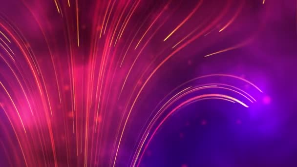 Искажение Времени Пространства Желтая Красная Космические Волны Фиолетовом Неоновом Фоне — стоковое видео