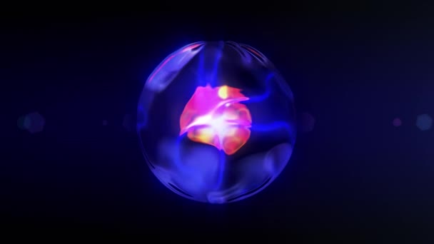 Lazo Idéntico Similar Esfera Vidrio Líquido Abstracto Color Azul Con — Vídeo de stock