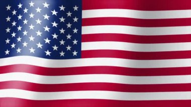 Döngülü USA Flag. Amerika Birleşik Devletleri 'nin Amerikan sembolü. Gurur, vatanseverlik, özgürlük ve demokrasi. Ağır çekim. Bağımsızlık Günü, geçmiş. 4 Temmuz bayramı. 4k, 60 fps, HD
