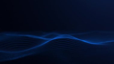 Dijital mavi dalgalar. Doğrusal deniz. Döngüsel grafik manzara, tipografik harita. Dalgalı alan. Bilim kurgu mikro dünyası. Odaklanmış eğimli mavi arkaplan. Veri akışı kavramı. Mavi alan HUD parlıyor. Mavi arkaplan