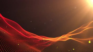 bstract kırmızı turuncu dalgalı gradyan. Parıltı dalgası animasyon arka planı. Spiral dönüş çizgisi, nokta. Yapay zeka. Teknoloji işi. Müzik dalgası. Dalga deseni. Neon dalgaları döngüsü.