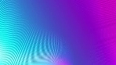 Düz renkli doğrusal arkaplan. Neon parıltılı modern dalgalı vektör sıvısı. Moda soyut arka plan. Mavi pembe gradyan. Döngülü gökkuşağı giriş arka planı. 4k, 60 fps.