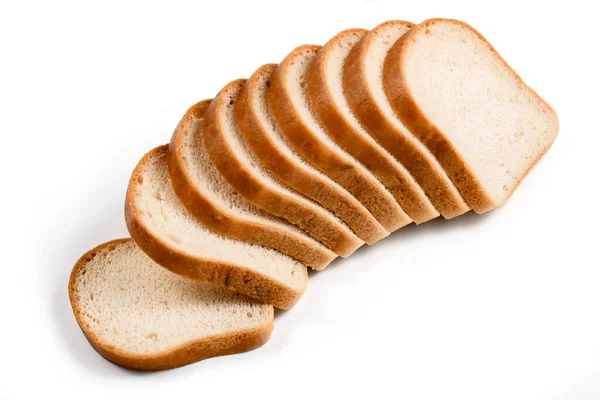 Нарезанный Хлеб Изолирован Белом — стоковое фото