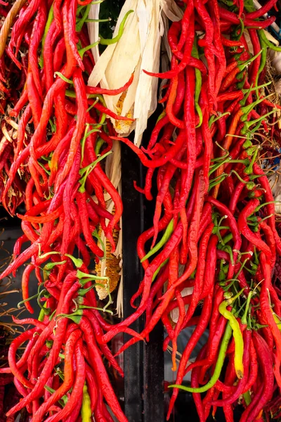 Molho Pimentas Vermelhas Ervas Especiarias Mercado Rua Kusdasi Peru — Fotografia de Stock