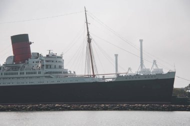 Queen Mary oceanliner in Los Angeles, California clipart