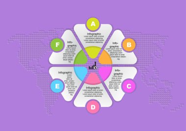 Dünya iş konsepti için vektör illüstratörü Infographic tasarımı.