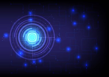 Teknoloji çarkı ve yonga seti devrede, teknoloji arka planı.