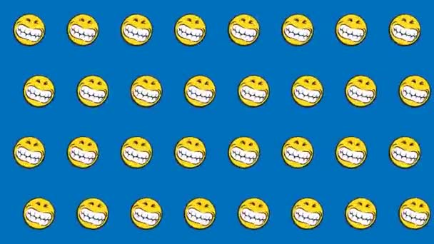 Sömlös Animerade Mönster Rörelse Grafisk Bakgrund Med Tecknad Emoticon Emoji — Stockvideo