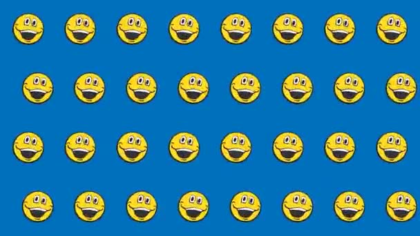 无缝隙动画图形2D运动图形背景卡通动画情感符号笑脸 — 图库视频影像