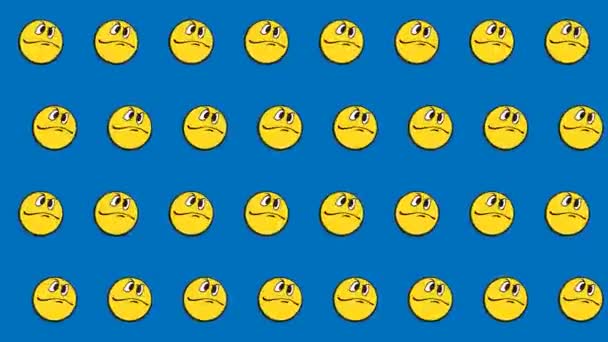 Seamless Animated Pattern Motion Graphic Background Cartoon Emoticon Emoji Icon — Stock Video