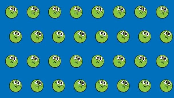 Nahtlose Animierte Muster Motion Grafik Hintergrund Mit Cartoon Emoticon Emoji — Stockvideo