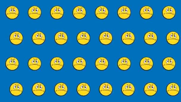 Kusursuz Animasyon Motifi Hareket Grafik Arkaplan Karikatür Emojisi Simgesi Kızgın — Stok video
