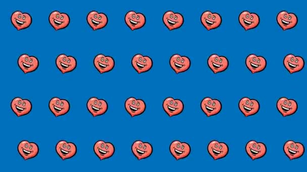 Patrón Animado Sin Costuras Movimiento Gráfico Fondo Con Emoticono Dibujos — Vídeos de Stock