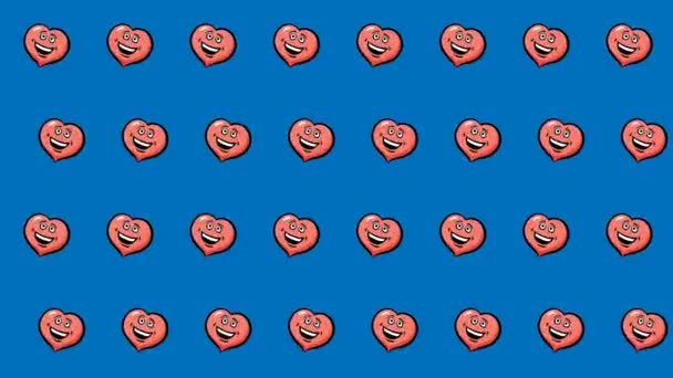 Seamless Animated Pattern Motion Graphic Background Cartoon Emoticon Emoji Icon — Stock Video