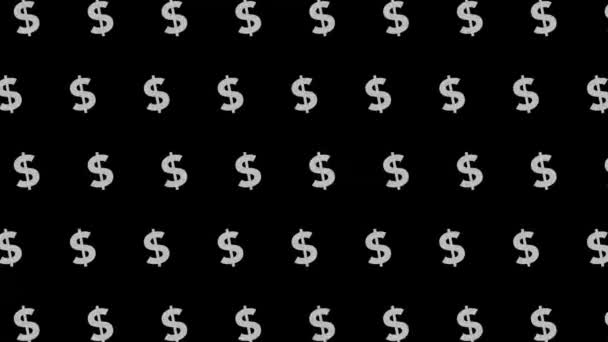 无缝动画图形2D运动图形背景 背面有美元货币标志 — 图库视频影像