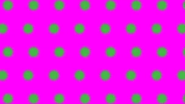 Seamless Animated Pattern Motion Graphic Background Green Stars Pink Background — Stock Video