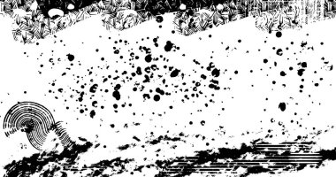 Soyut grunge yarım ton siyah ve beyaz sıkıntılı arkaplanının vektör katmanlı çizimi