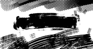 Soyut grunge yarım ton siyah ve beyaz sıkıntılı arkaplanının vektör katmanlı çizimi