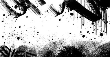 Soyut grunge yarım ton siyah ve beyaz sıkıntılı arkaplanının vektör katmanlı çizimi
