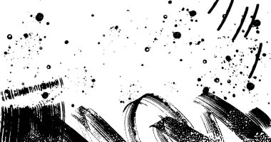 Soyut grunge yarım ton siyah ve beyaz sıkıntılı arkaplanının vektör katmanlı çizimi