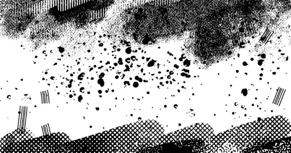 Vector Capas Ilustración Grunge Abstracto Medio Tono Negro Blanco Angustiado — Archivo Imágenes Vectoriales