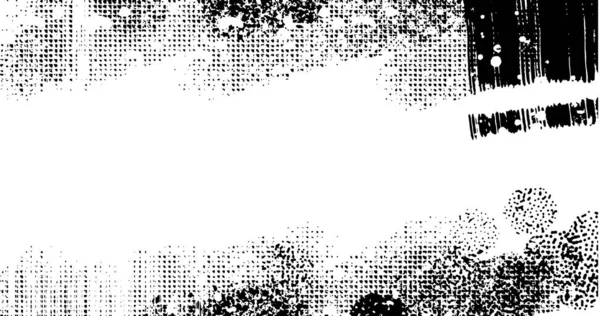 Vector Layered Illustration Abstract Grunge Halftone Black White Distressed Background — Archivo Imágenes Vectoriales