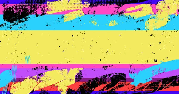 Векторная Многослойная Иллюстрация Абстрактного Стиля Годов Красочный Яркий Оптимистический Фон — стоковый вектор