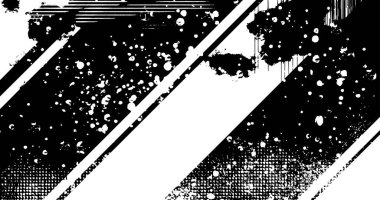 vector layered illustration of abstract grunge halftone black and white distressed background