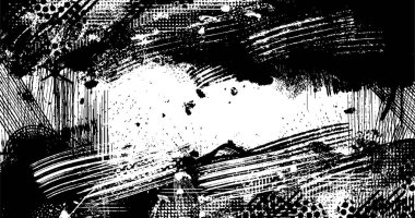 Soyut grunge yarım ton siyah ve beyaz sıkıntılı arkaplanının vektör katmanlı çizimi